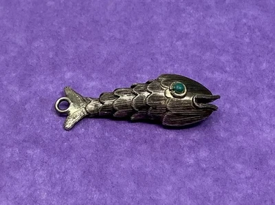 Colgante vintage de plata esterlina articulado pez koi japonés con dije móvil 2,5 g Foto 1 de 4