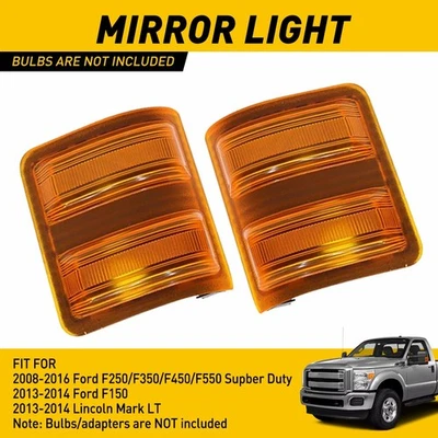 Luces de espejo retrovisor lateral carcasa de lente de señal para Ford F150 Lincoln Mark LT 2013-2014 Foto 1 de 4