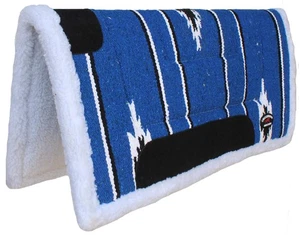 Horse 30"x30" Cotton Acrylic Fleece Padded Western Saddle Pad Navy 39257RB - Picture 1 of 1