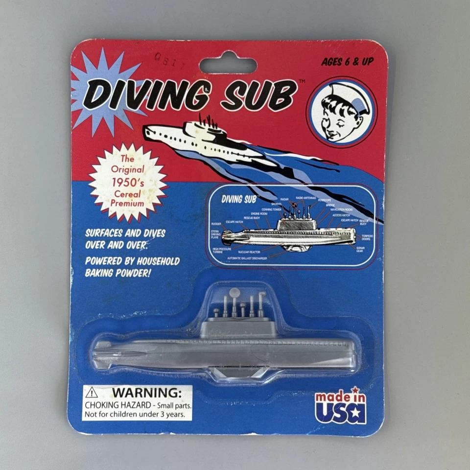 Diving Sub Toysmith 798010 Submarine 1950s Cereal Premium Toy 2002