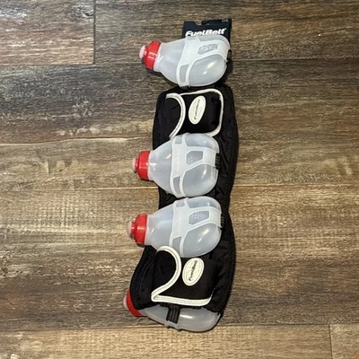 Cinturón de combustible cinturón de hidratación tamaño grande 4 botellas con cremallera bolsa de almacenamiento para entrenamientos. Foto 1 de 4