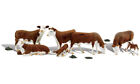 Woodland Scenics Ho Hereford Cows Scenic Accents Kit Pkg(11) A1843