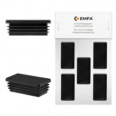 Lamellenstopfen rechteckig Endkappen Rohrstopfen Stopfen Kunststoff Rohr schwarz - Bild 1 von 4