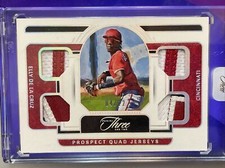 2023 Panini Three And Two Elly De La Cruz ROY Reds  Quad Patch Silver Holo 4/12