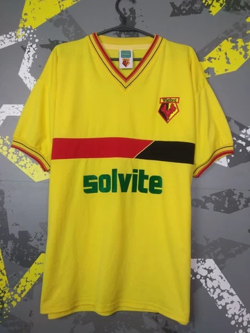 Watford Home football shirt 1985 - 1988 Retro Replicas Score Draw Mens L ig93 Cover