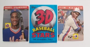 Estrellas de béisbol Topps 1985 3D Tim Raines #17 y Darryl Strawberry #9 - Imagen 1 de 8