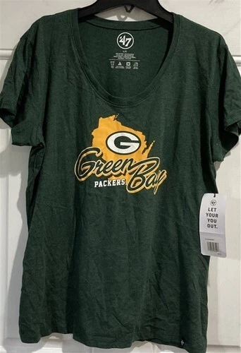 Зеленая женская региональная клубная футболка с глубоким круглым вырезом Green Bay Packers NFL размер 2XL - Изображение 1 из 1