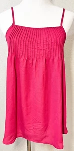 New LOFT spaghetti strap flowy chiffon Hi Low tank Top Chemise Fuchsia Pink - Picture 1 of 11