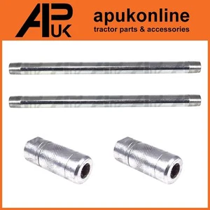 2x Fettpistole Rohr 1/8" gerade starr & Kupplung BSP 15cm für Ford FNH Traktor - Bild 1 von 2