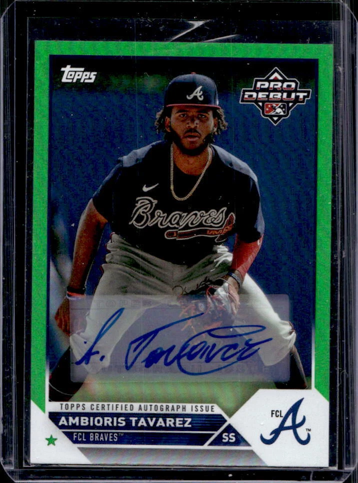 2023 Topps Pro Debut Ambioris Tavarez Green Foil Auto Autograph #12/99 Braves