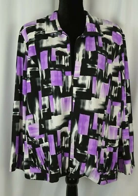 Chaqueta Picadilly Para Mujer Cremallera Completa Talla XL Colorida Geométrica Informal Ligera  Foto 1 de 4