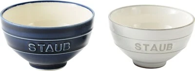 STAUB Le Chawan Rice Bowl Set Meoto KOhiki White(0.33L) & Blue(0.4L)  40508-544 - Image 1 of 4