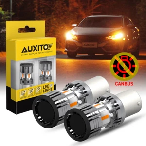 AUXITO 32.5W BAU15S PY21W Amber Yellow LED Rear Turn Signal Light Bulb CANBUS 2X - Picture 1 of 28