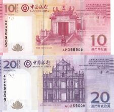 MACAU, 2008."BANK OF CHINA" $10 + $20 BOTH LAST 2 NUMBER OF 09. UNCIRCULATED