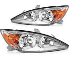 Headlights Assembly For Toyota Camry 2002-2004 Front Chrome Pair Replacement2pcs