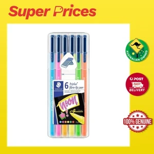 Staedtler Triplus Fineliner 334◉0.3 mm NEON Colours◉6 Pack◉Assorted Wallet◉Oz - Picture 1 of 2