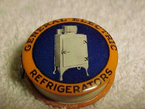 Vintage Celluloid Tape Measure General Electric GE Antique Refrigerators Promo Cover