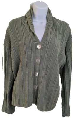 Tweeds, Women's, linen blend cardigan sweater, green, size M - Image 1 of 4