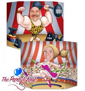 36" x 25" CIRCUS COUPLE PHOTO PROP Strongman Trapeze Circus Party Photo Fun 