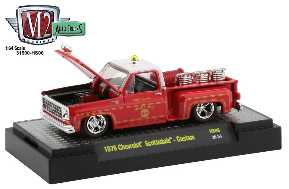 1:64 M2 Machines 1976 Chevrolet Scottsdale FIRE CHIEF TRUCK Hobby Ex HS06 *NIP* - Image 1 of 2