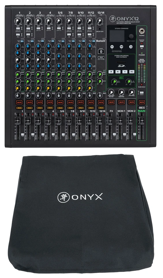 Mackie ONYX12 12-Channel Analog Mixer w/USB/3-Band EQ/Bluetooth+Dust Cover - Image 1 of 4