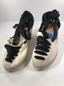 Picon Woman Espadrilles  Cream/Off White Wedge Sandals Size 7.5 SKU #4390 - Picture 1 of 9