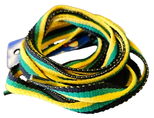 1 Pair Flat Jamacian Flag Colours Shoe Sneaker Trainer Fashion Laces 115cmx0.8cm - Picture 1 of 4