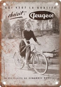 Vintage European Cycling Peugeot Ad Reproduction Metal Sign B700 - Picture 1 of 2