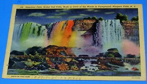 Postal de Colección - American, Bridal Veil Falls & Walk to Cave of the Winds - 1945 - Imagen 1 de 2