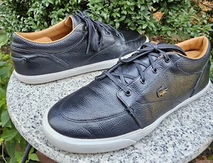 Lacoste Men's BUYLISS Black Leather Sneaker  Size : 13US , 47EU 12UK - Picture 1 of 16