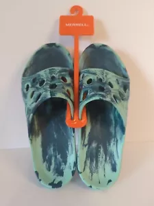 Merrell Women's Slide Shoe “Hydro” Print Blue Green 7 US NWT - Picture 1 of 5