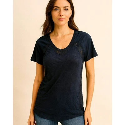 Blusa Top Rebecca Taylor Negra Corte Encaje Transparente Pequeña Capricho Romántico Gótico Foto 1 de 4