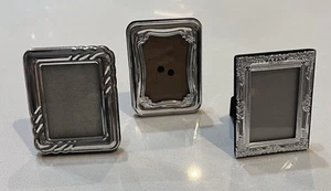 Silver Mini Picture Frames Set Of 3 4” X 3” - Picture 1 of 6