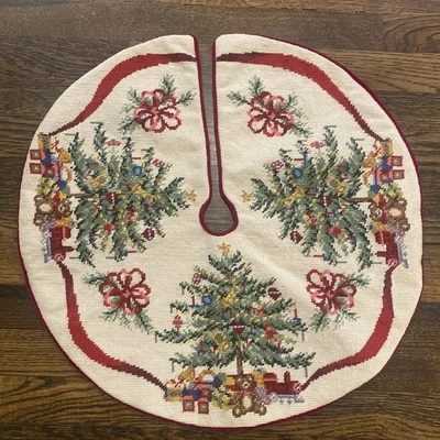 "Falda-Spode árbol de Navidad vintage a punta de aguja, Nikko 21"" diámetro" Foto 1 de 4