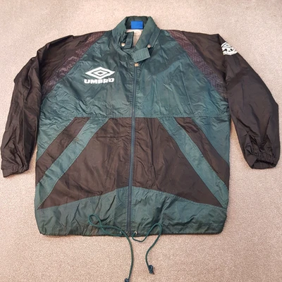 Vintage Umbro Jacket Large Green Black Pro Training Windbreaker Football Liam - Image 1 of 4