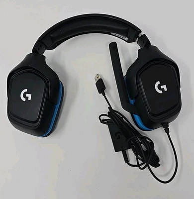 Logitech G432 3.5mm Wired Surround Sound Gaming Headset - Black/Blue - Image 1 of 3