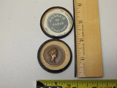 Antiguo Medallón de Bronce Orden de la Abeja Mielosa, Luis XIV París Francia Monarca Foto 1 de 4