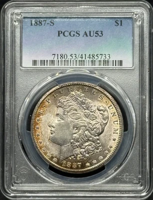1887 S Morgan Silver Dollar PCGS AU-53 - Image 1 of 2