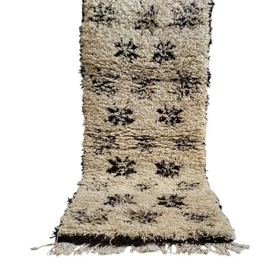 Stunning Vintage Handmade Moroccan Berber Wool Rug Geometric Pattern Carpet 6x3 - Image 1 of 4