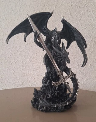 RARE - Très belle figurine 26 cm  - DRAGON NOIR - NEUF - Photo 1/4