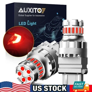 2x AUXITO 3157 3156 Canbus Red LED Brake Tail Stop Light Bulb No Hyper Flash - Picture 1 of 12