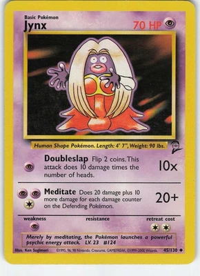 Jynx 045/130 Uncommon Normal Base Set 2 LP Pokémon - Image 1 of 2