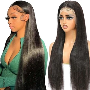 28 Inch 13x6 Lace Front Wigs Human Hair 15A Straight HD Lace Frontal Wigs Hum... - Picture 1 of 6