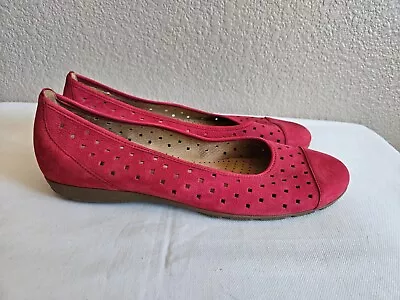 New Gabor  red ruffle perforated shoes. SzUK8.5. US 11 RT$130. - Image 1 of 4