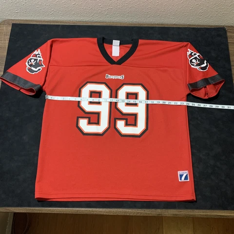 Vintage Tampa Bay Buccaneers Warren Sapp NFL Football Jersey Men XL Logo 7 90s Cover