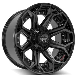 4PLAY Wheel 20x10 5x127 + 5x139.7 Dodge Jeep RAM 4P80R Black Wheel (1) - Picture 1 of 5