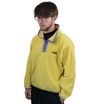 Vtg 80s Patagonia Synchilla Snap-T Fleece Pullover Mens M Yellow Purple Jacket - Image 1 of 4