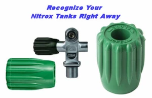 Nitrox Verde Volante SCUBA Válvula Perilla Tanque de Aire Cilindro Buceo Reconocer DIN K - Imagen 1 de 1