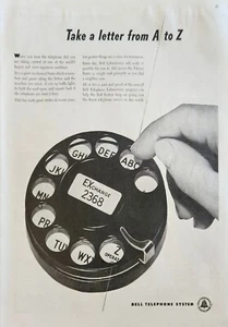 Sistema telefónico Bell 1946 anuncio vintage toma una carta de la A a la Z - Imagen 1 de 1