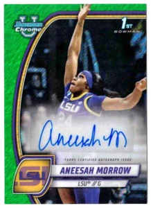 ANEESAH MORROW 2024-25 Bowman University Chrome Autograph GREEN SHIMMER AUTO RC! - Picture 1 of 2